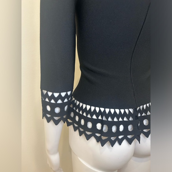 Black Alaïa Quarter Sleeve Top - Picture 8 of 11